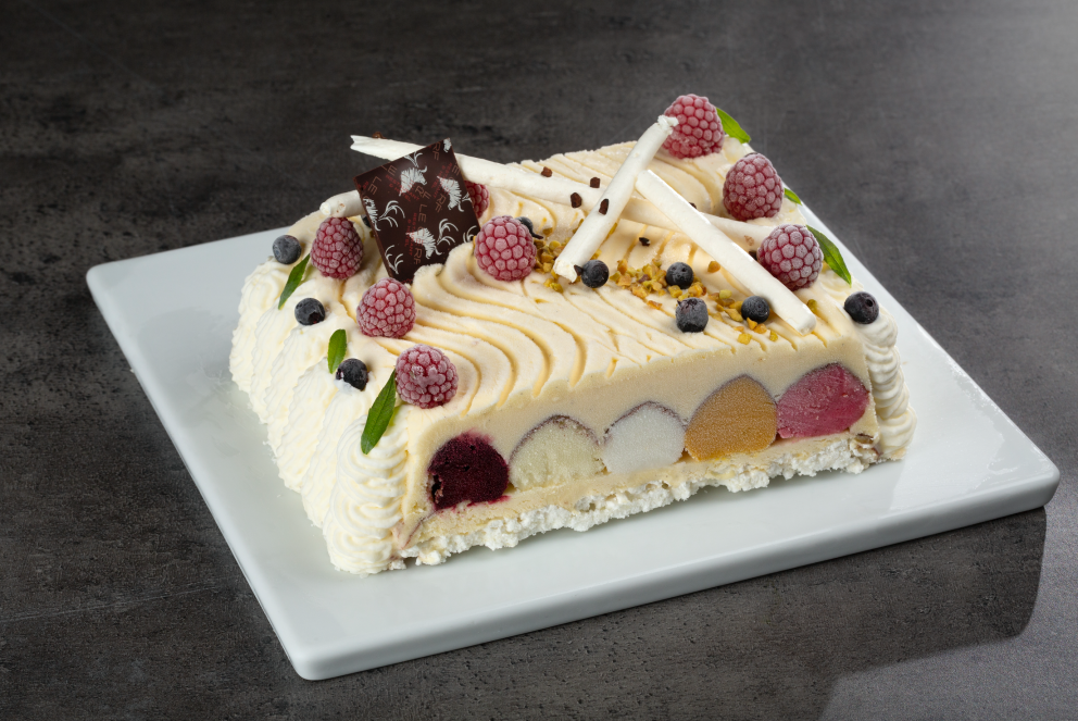 La partition de glace et sorbets "comme un vacherin"